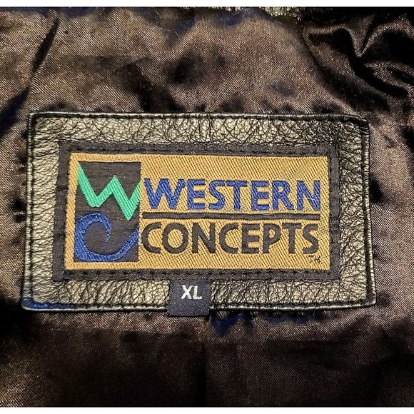 Vintage Leather Bomber Jacket size XL Men's Black - Picture 4 of 5